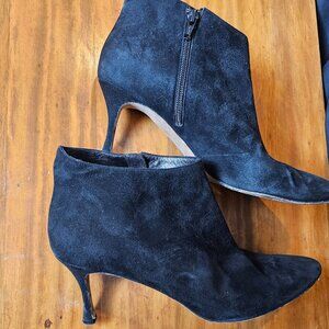 Manolo Blahnik Black Suede Ankle Booties